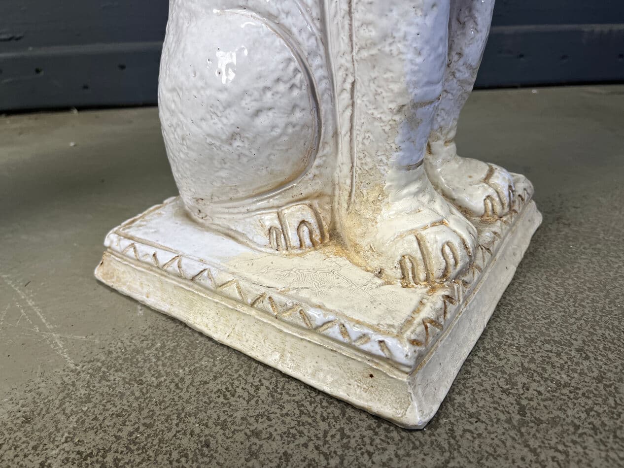 Para rzeźb lwy renesansowe, biały, terakota, Włochy, lata 50. - 274712