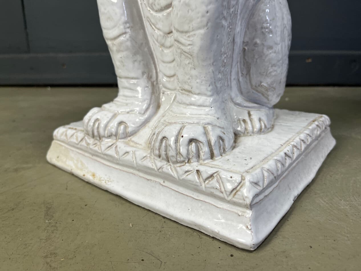 Para rzeźb lwy renesansowe, biały, terakota, Włochy, lata 50. - 274713