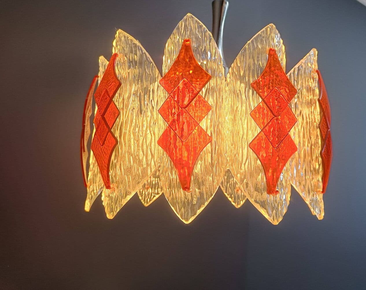 Lampa wisząca Space Age, pomarańczowy, akryl, Niemcy, lata 60. - 274642