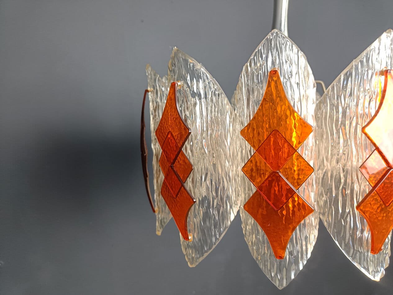 Lampa wisząca Space Age, pomarańczowy, akryl, Niemcy, lata 60. - 274647