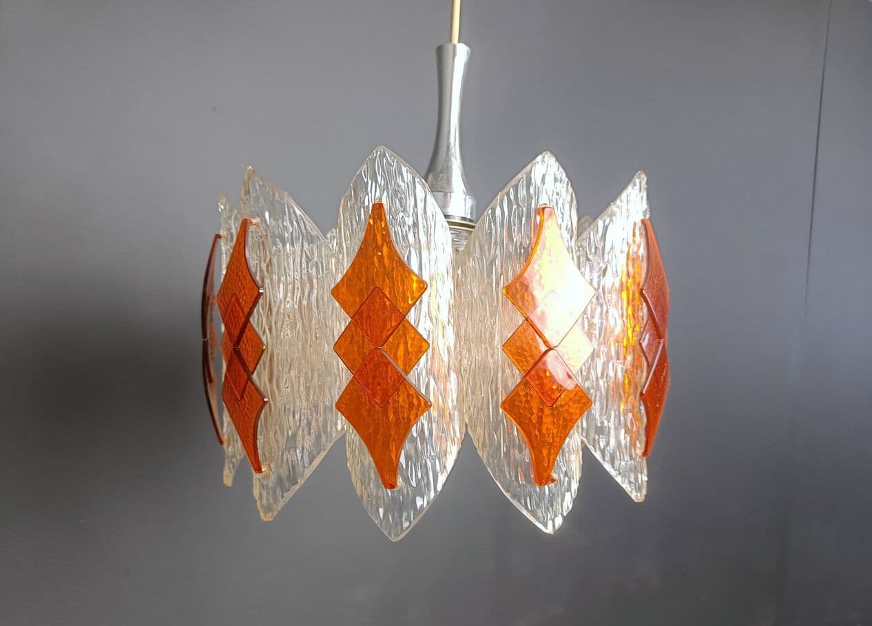 Lampa wisząca Space Age, pomarańczowy, akryl, Niemcy, lata 60. - 274640