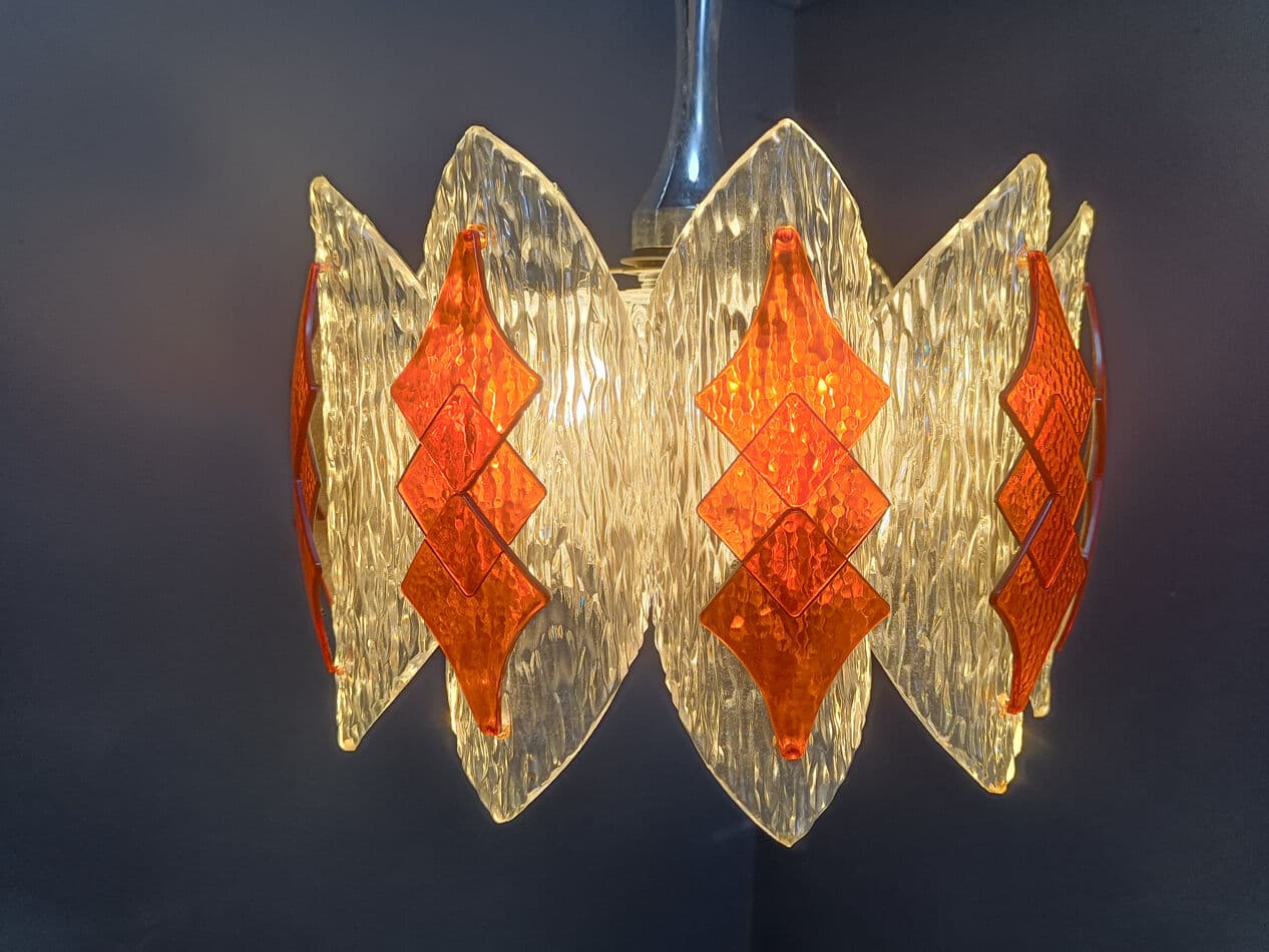 Lampa wisząca Space Age, pomarańczowy, akryl, Niemcy, lata 60. - 274648