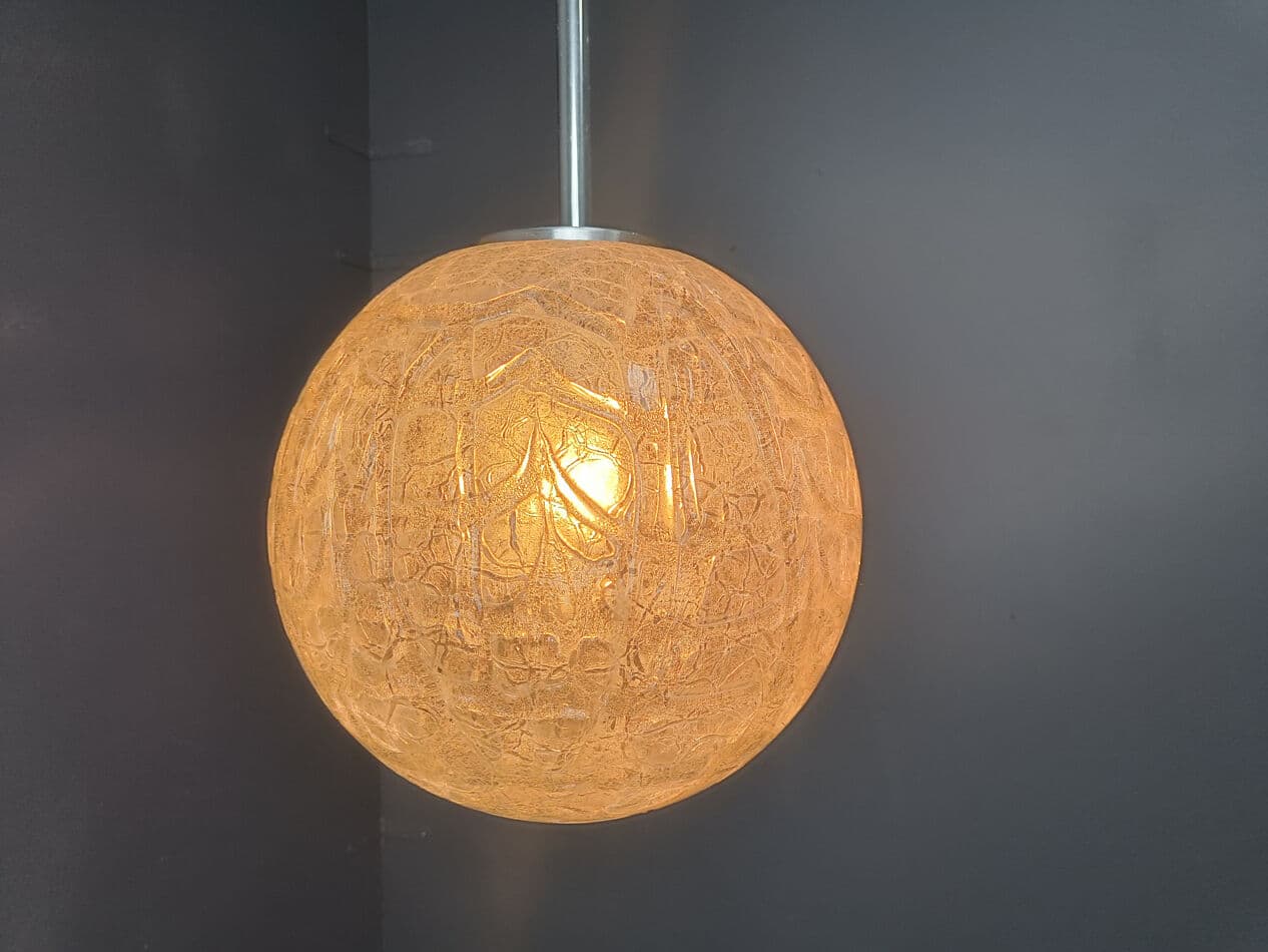 Lampa wisząca, szkło żółty, Doria Leuchten, Niemcy, lata 60. - 274625