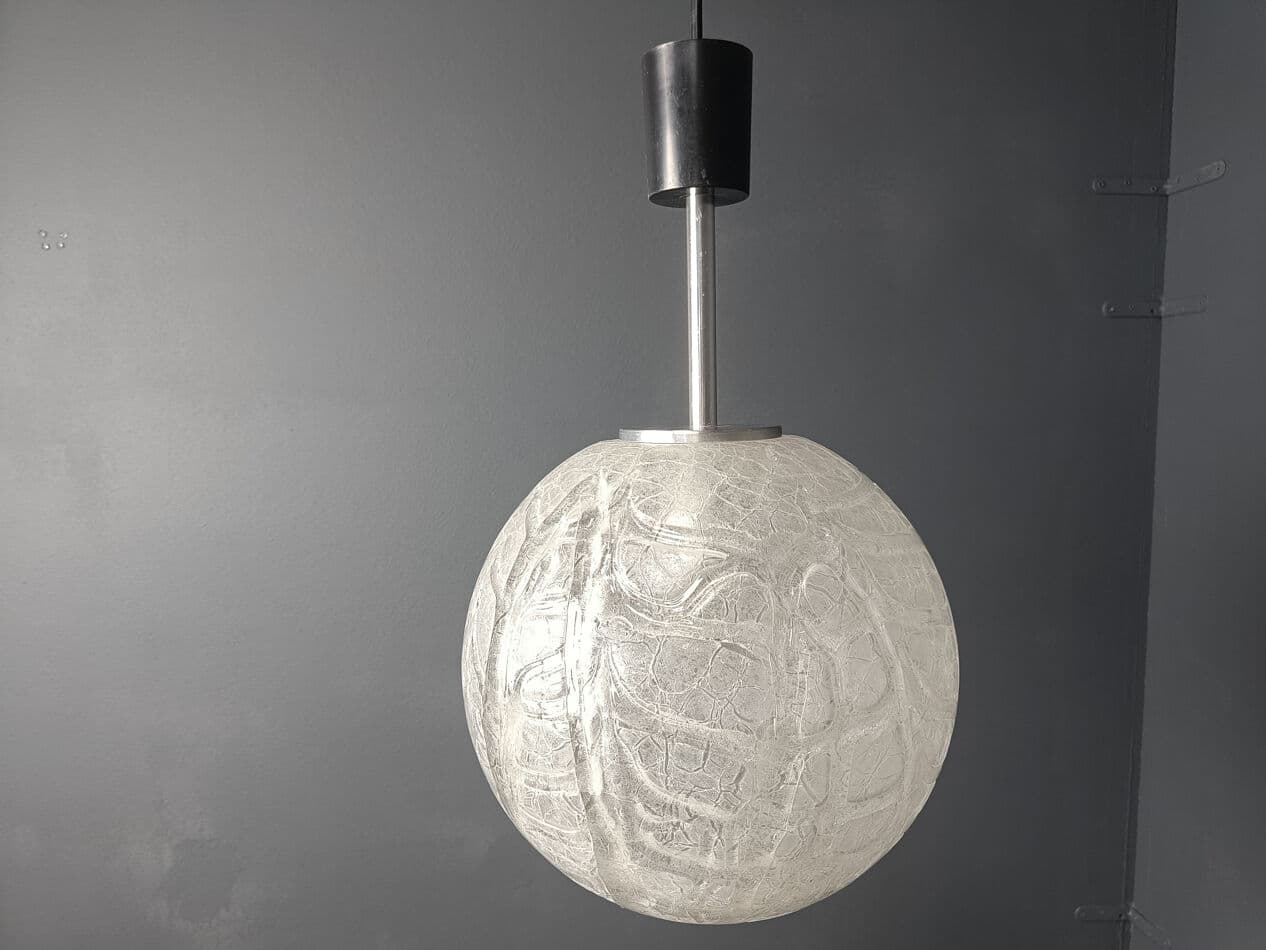 Lampa wisząca, szkło żółty, Doria Leuchten, Niemcy, lata 60. - 274620