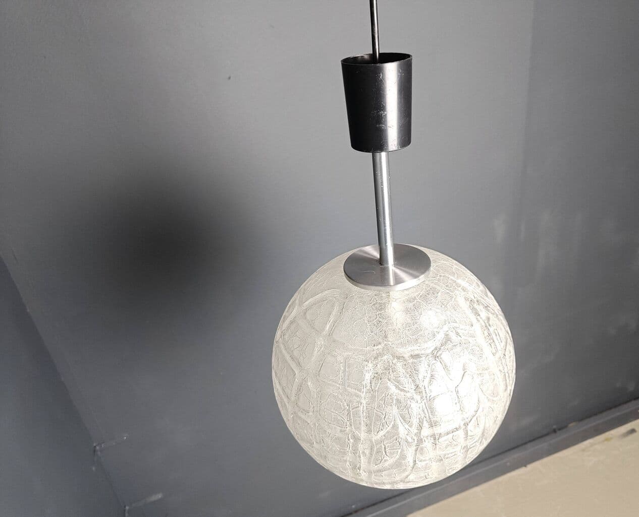 Lampa wisząca, szkło żółty, Doria Leuchten, Niemcy, lata 60. - 274623