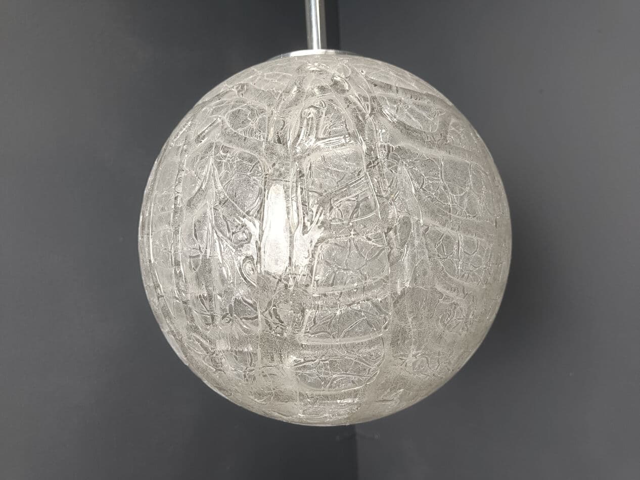 Lampa wisząca, szkło żółty, Doria Leuchten, Niemcy, lata 60. - 274624