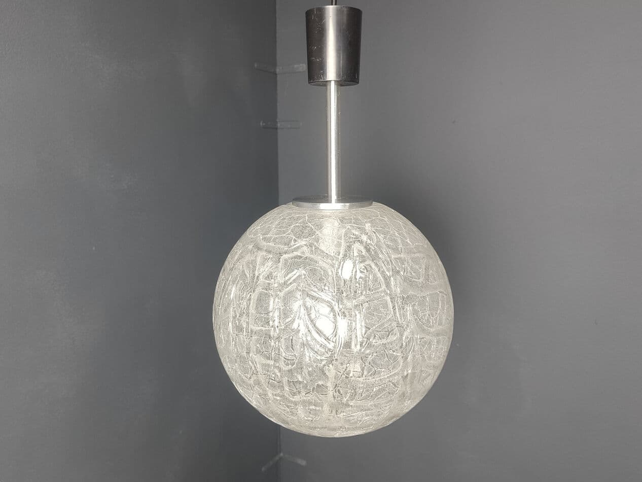 Lampa wisząca, szkło żółty, Doria Leuchten, Niemcy, lata 60. - 274622