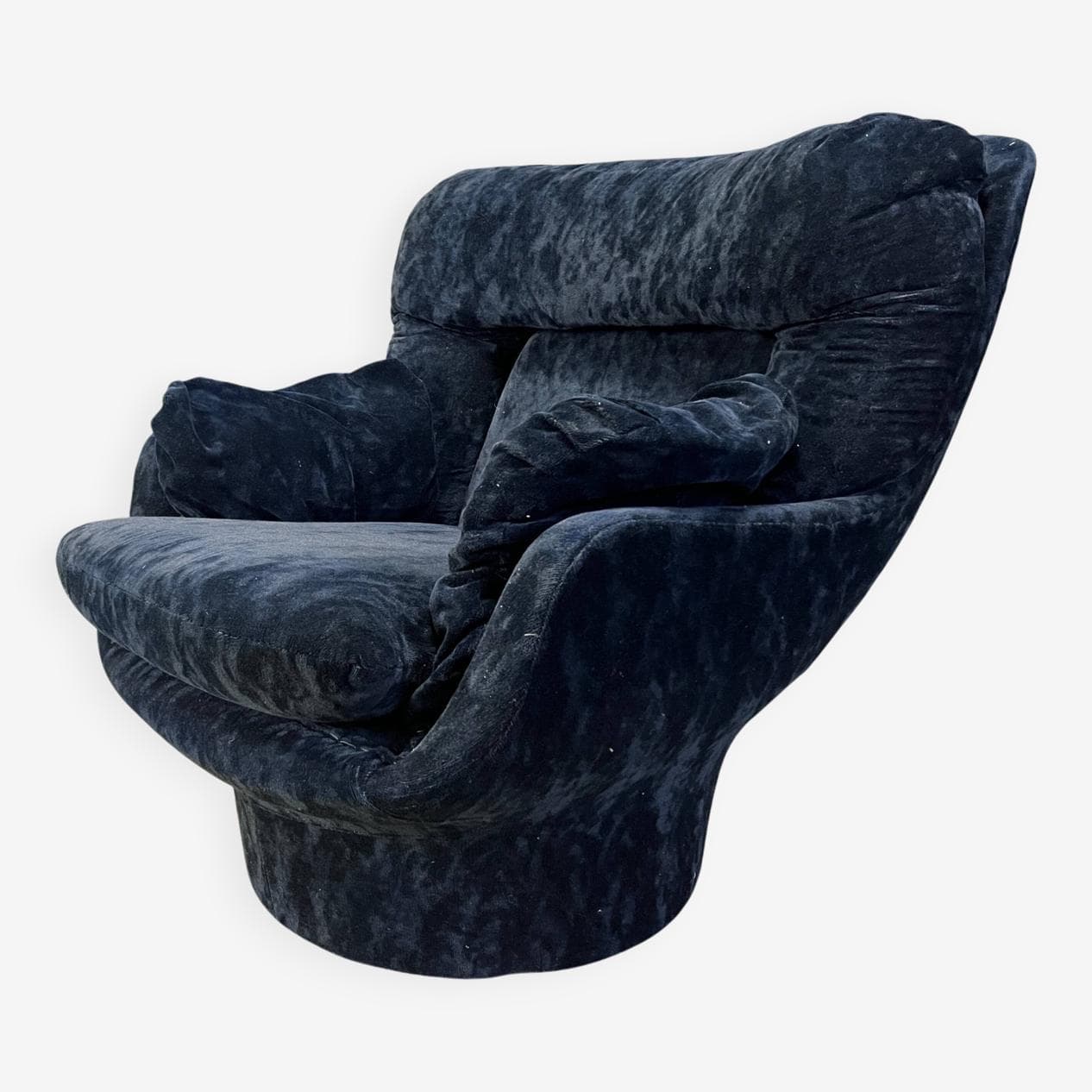 Fotel Karate, velvet niebieski, włókno szklane, Francja, lata 70. - 274587