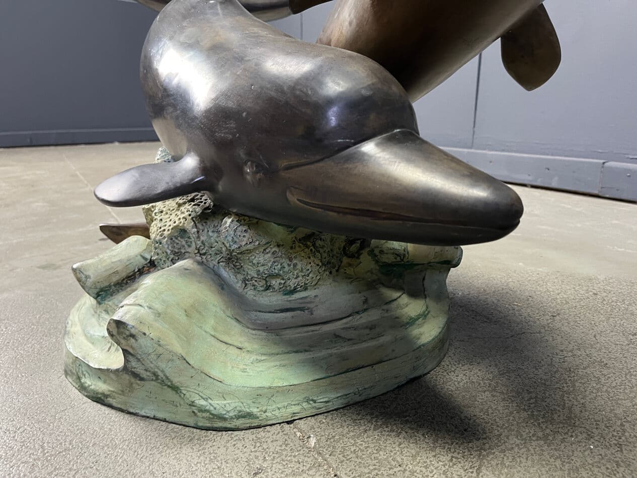 Coffee table, multicolor bronze, clear glass, by C. Caudion, France, 1970s. - 274494