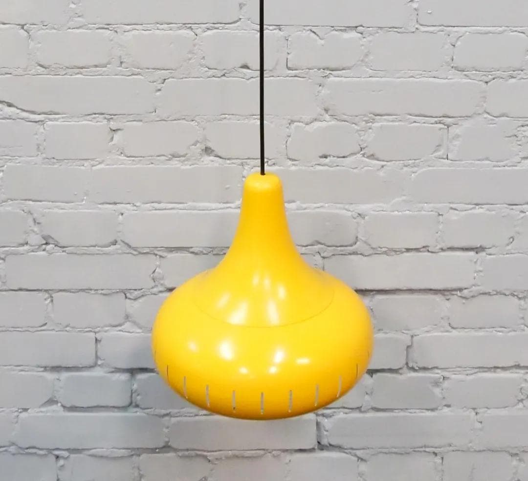 Lampa wisząca, żółty, aluminium lakierowane, Włochy, lata 60. - 19205