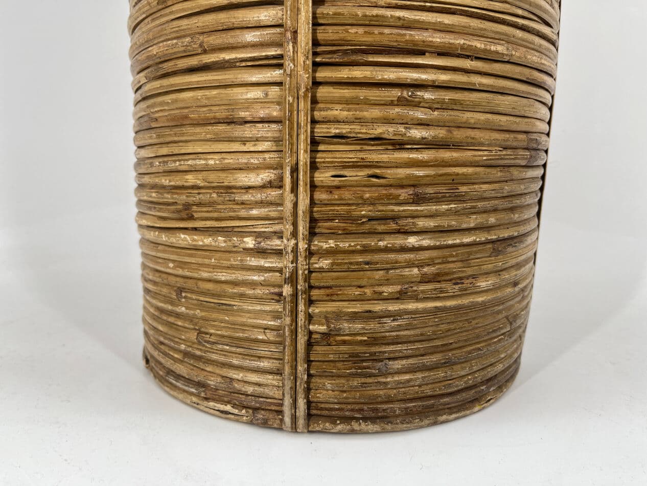 Stojak na parasole, bambus brązowy, miedź brązowa, Włochy, lata 60. - 274430