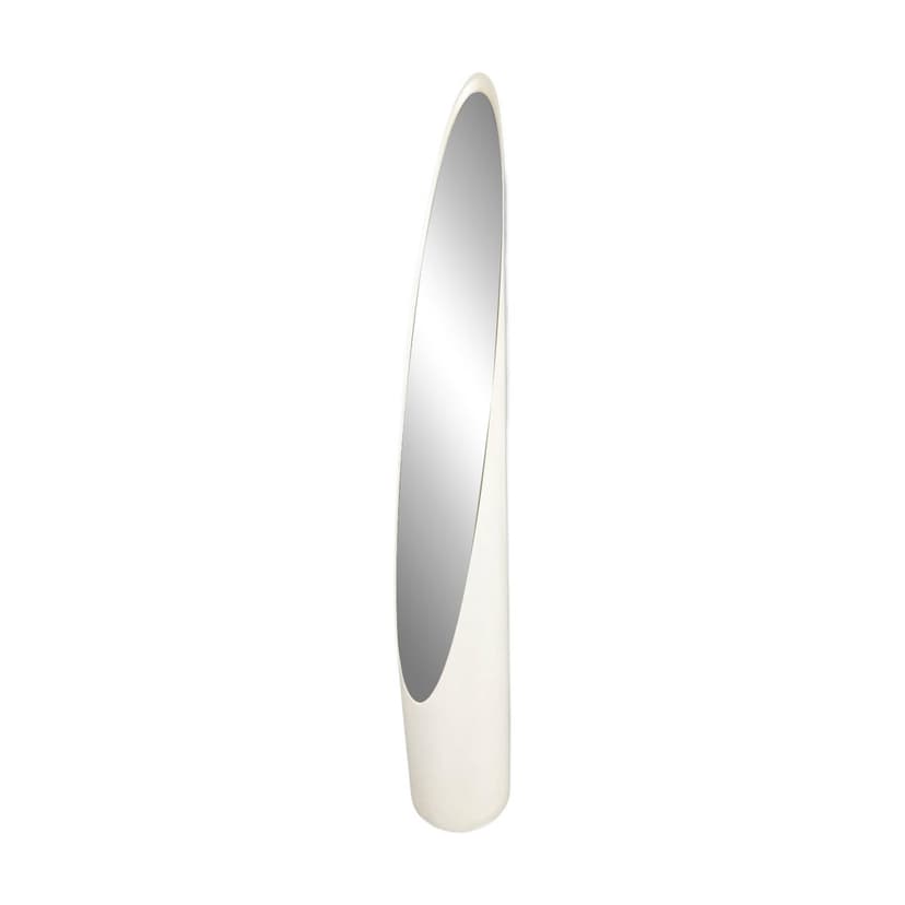 Floor mirror Unghia, white acrylic, by R. Bonetto, Italy, 1970s.