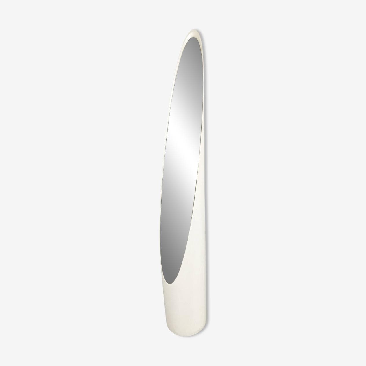 Floor mirror Unghia, white acrylic, by R. Bonetto, Italy, 1970s. - 274419