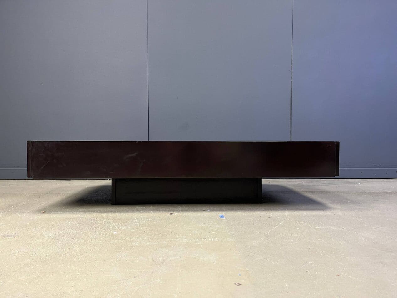 Bar coffee table, brown lacquered wood, Italy, 1970s. - 274297