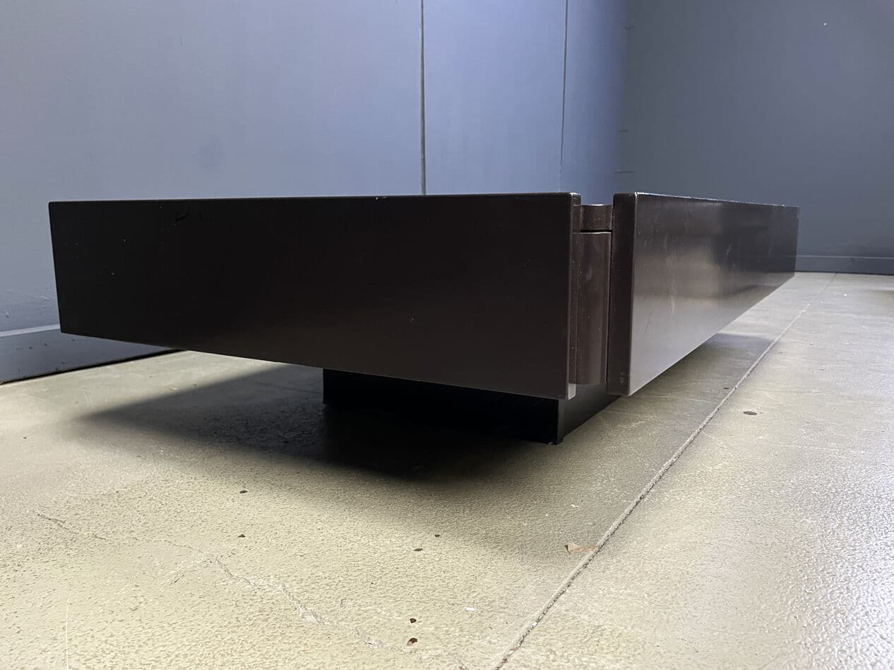 Bar coffee table, brown lacquered wood, Italy, 1970s. - 274299