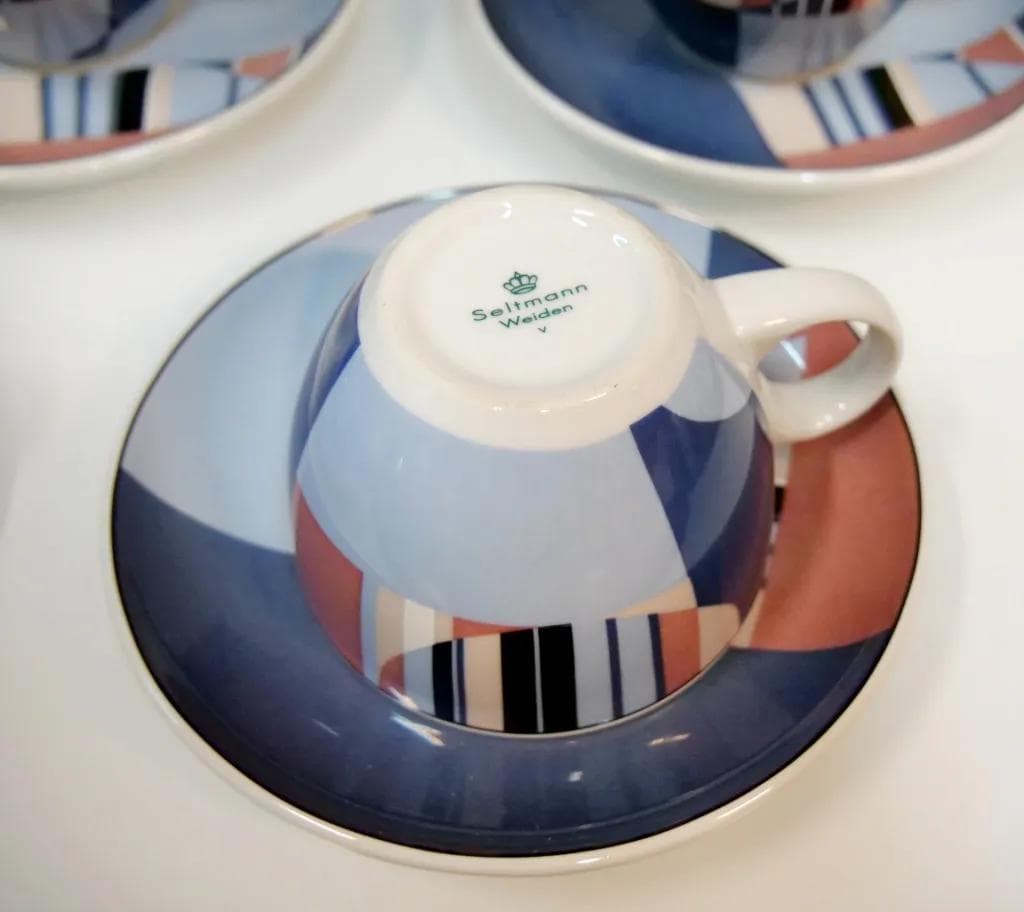 Modernist Porcelain Cup and Saucer Set, Seltmann Weiden, Germany, 1980s - 19186
