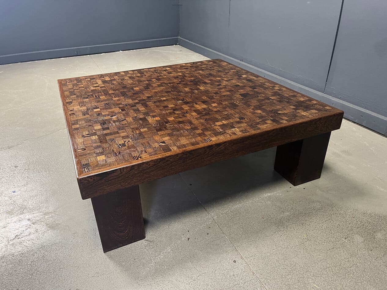 Coffee table, brown wood, Denmark, 1970s. - 274200