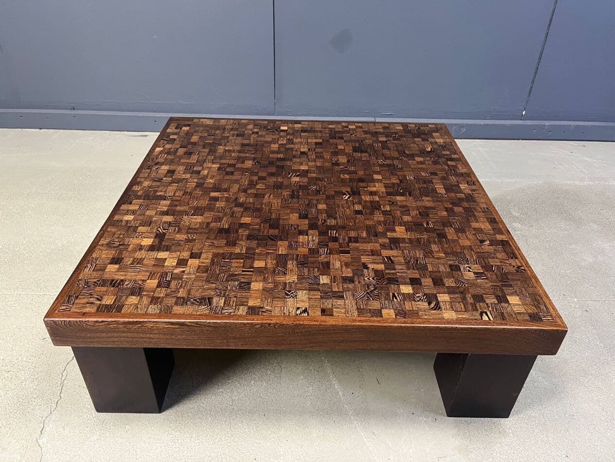 Coffee table, brown wood, Denmark, 1970s. - 274198