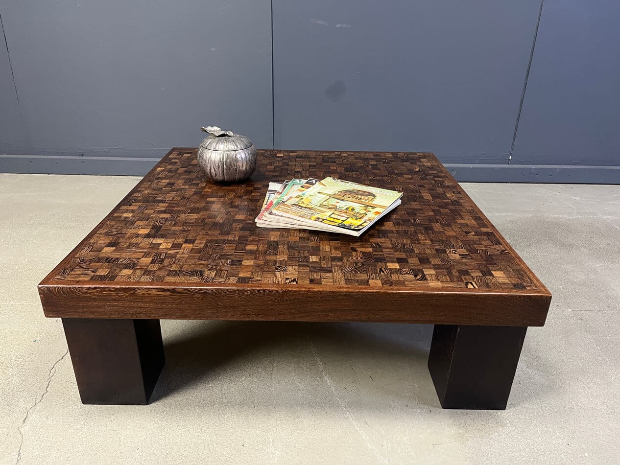Coffee table, brown wood, Denmark, 1970s. - 274194