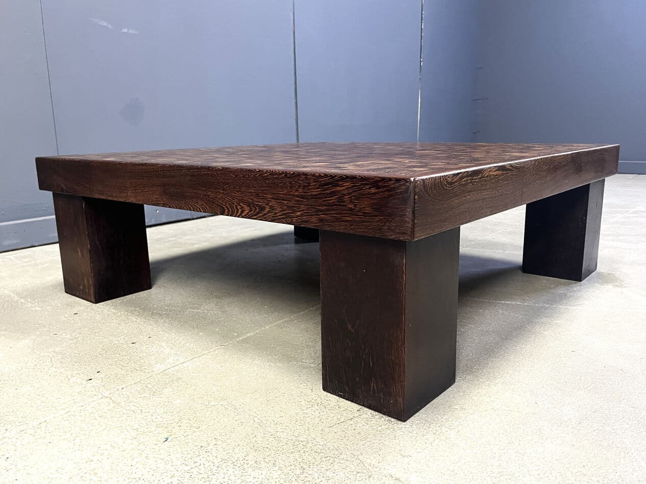 Coffee table, brown wood, Denmark, 1970s. - 274201