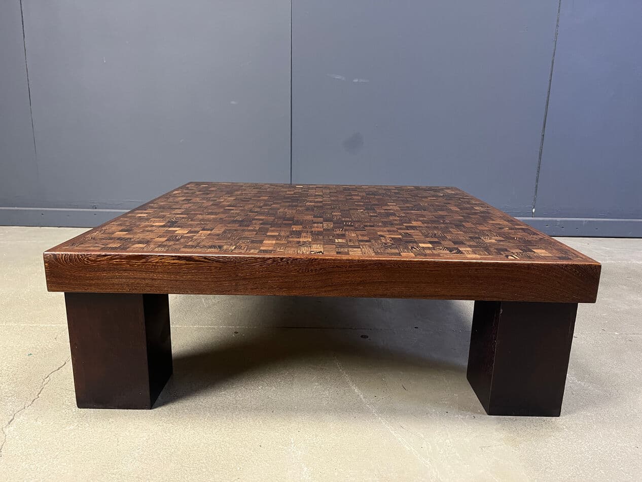 Coffee table, brown wood, Denmark, 1970s. - 274192