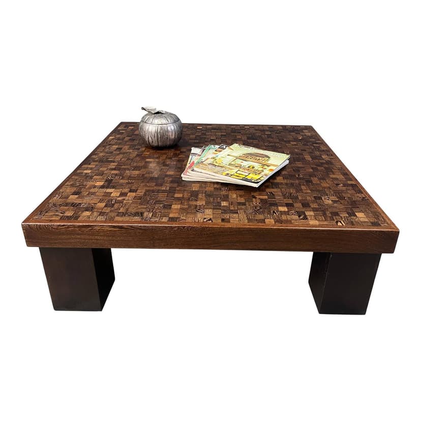 Coffee table, brown wood, Denmark, 1970s.