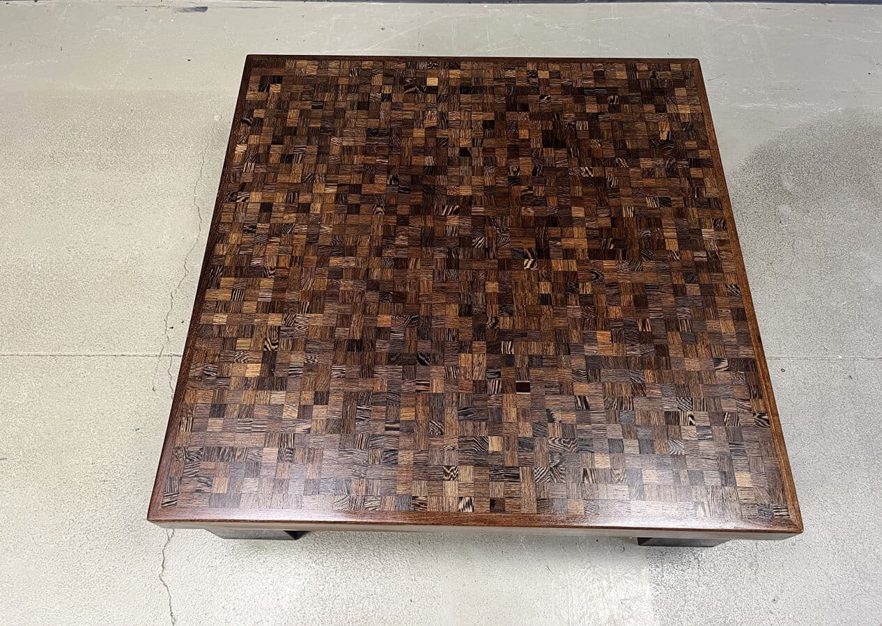 Coffee table, brown wood, Denmark, 1970s. - 274197