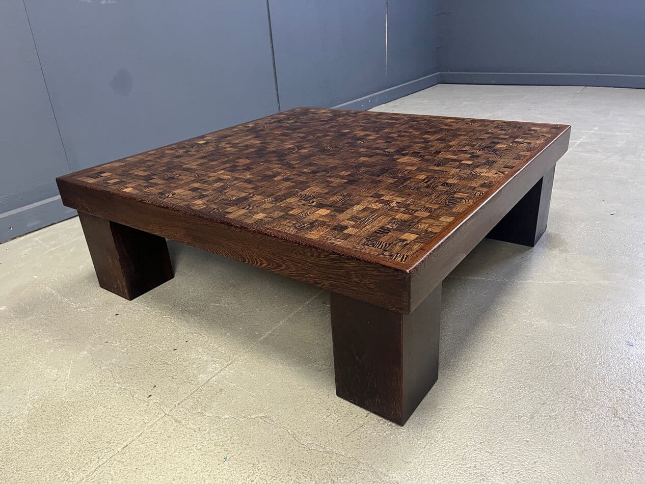 Coffee table, brown wood, Denmark, 1970s. - 274199