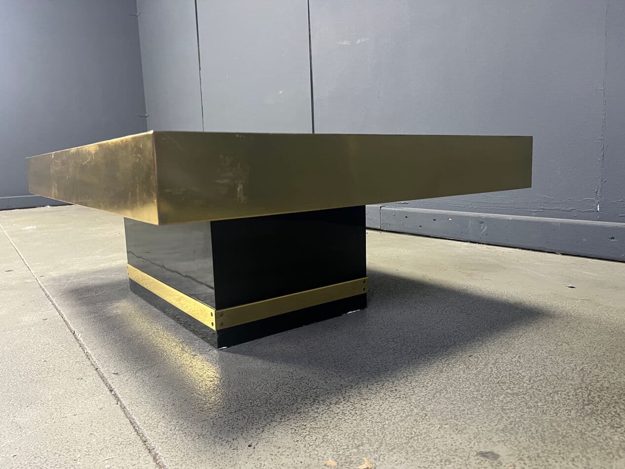 Coffee table, multicolour brass, agate, by F. De Boussy, Belgium, 1970s. - 274163