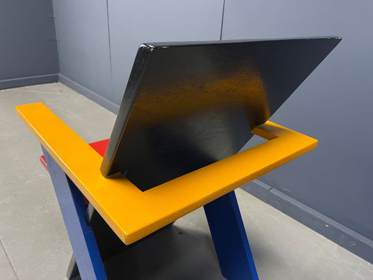 Fotel postmodernistyczny, multikolor, drewno, Belgia, lata 80. - 274094