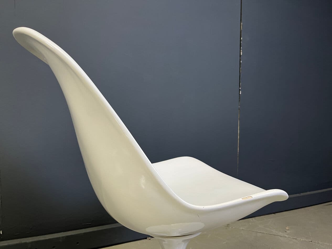 Zestaw czterech krzeseł tulipan, Space Age, włókno szklane białe, Niemcy, lata 60. - 274061