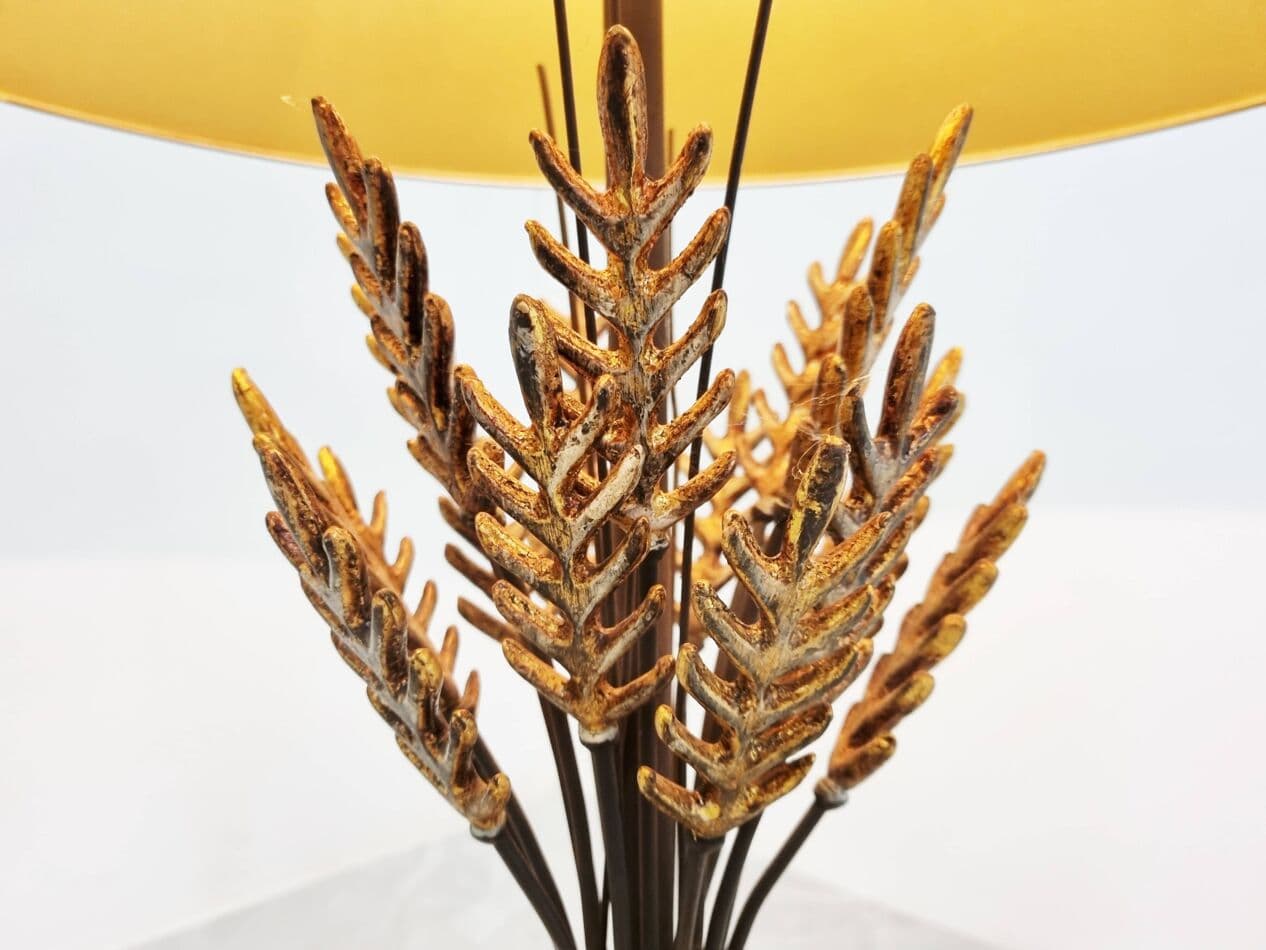 Lampa stołowa Sheaf of Wheat, złoty, metal, Włochy, lata 60. - 273546