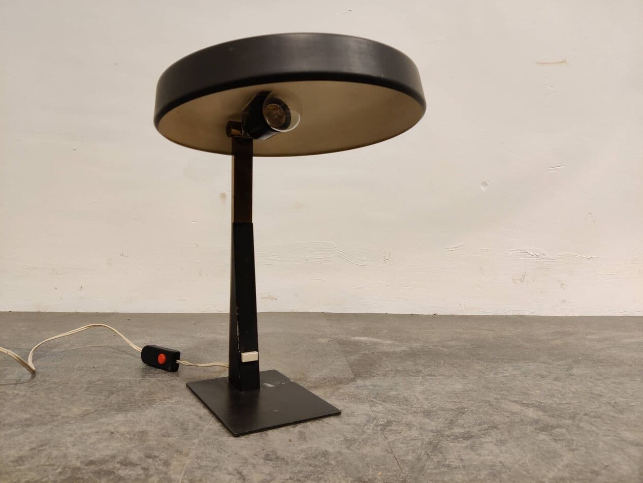 Lampa stołowa, mosiądz czarny, Philips, Holandia, lata 50. - 273527