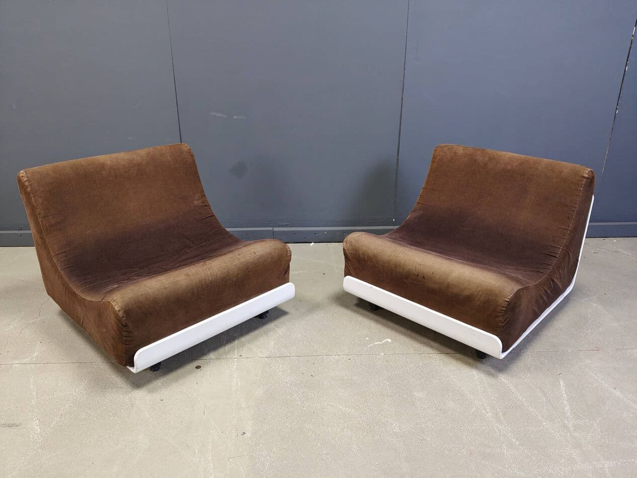 Para foteli Orbis, Space Age, drewno białe, proj. L. Colani, Niemcy, lata 70. - 273487