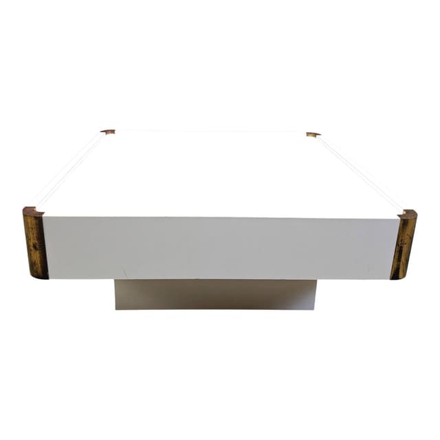 Coffee table, white lacquered wood, Italy, 1970s. - DIMENSION