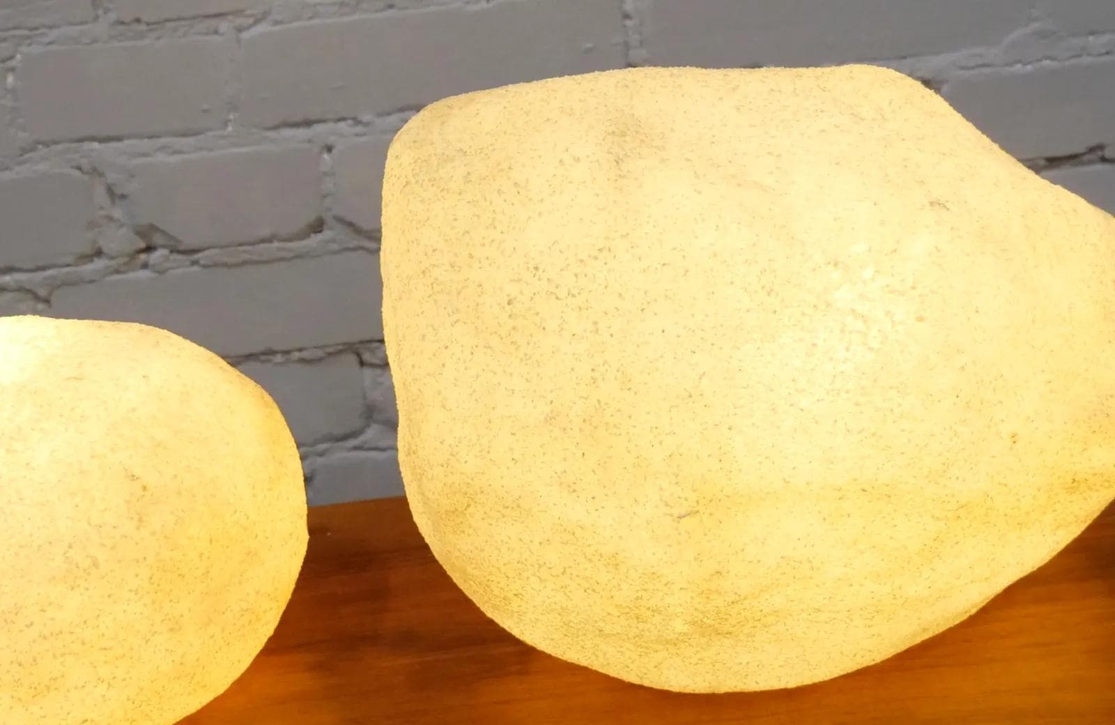 Set of floor lamps Moonstone, yellow fiberglass, Leola, Germany, 1970s. - 19168