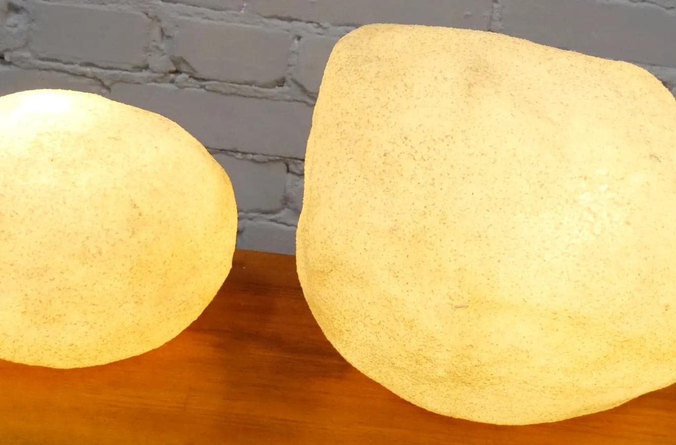 Set of floor lamps Moonstone, yellow fiberglass, Leola, Germany, 1970s. - 19162