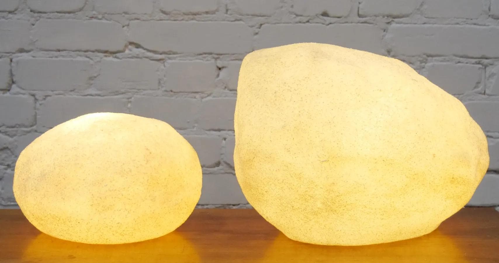 Set of floor lamps Moonstone, yellow fiberglass, Leola, Germany, 1970s. - 19166