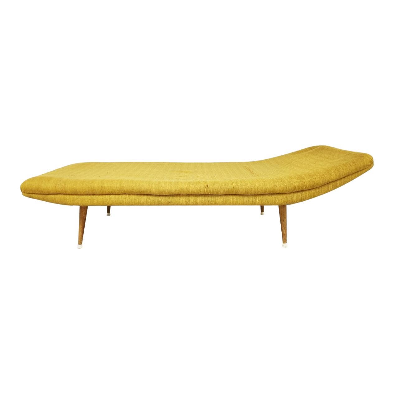 Daybed mid-century, yellow cotton, Netherlands, 1960s.