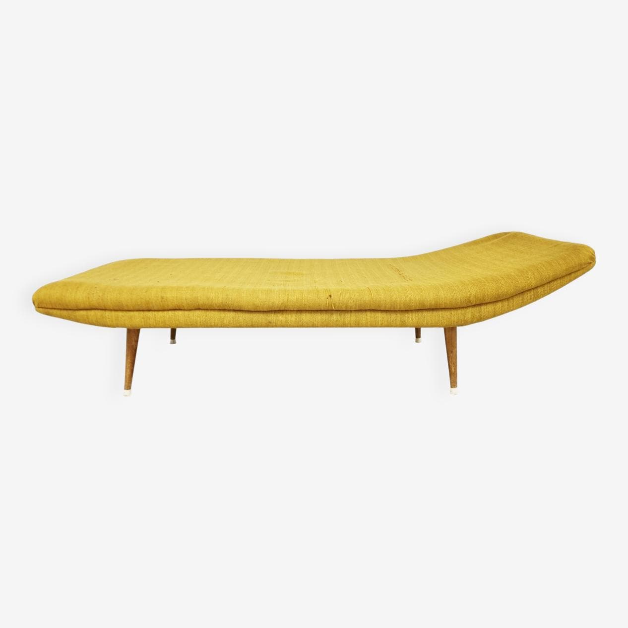 Daybed mid-century, yellow cotton, Netherlands, 1960s. - 273368