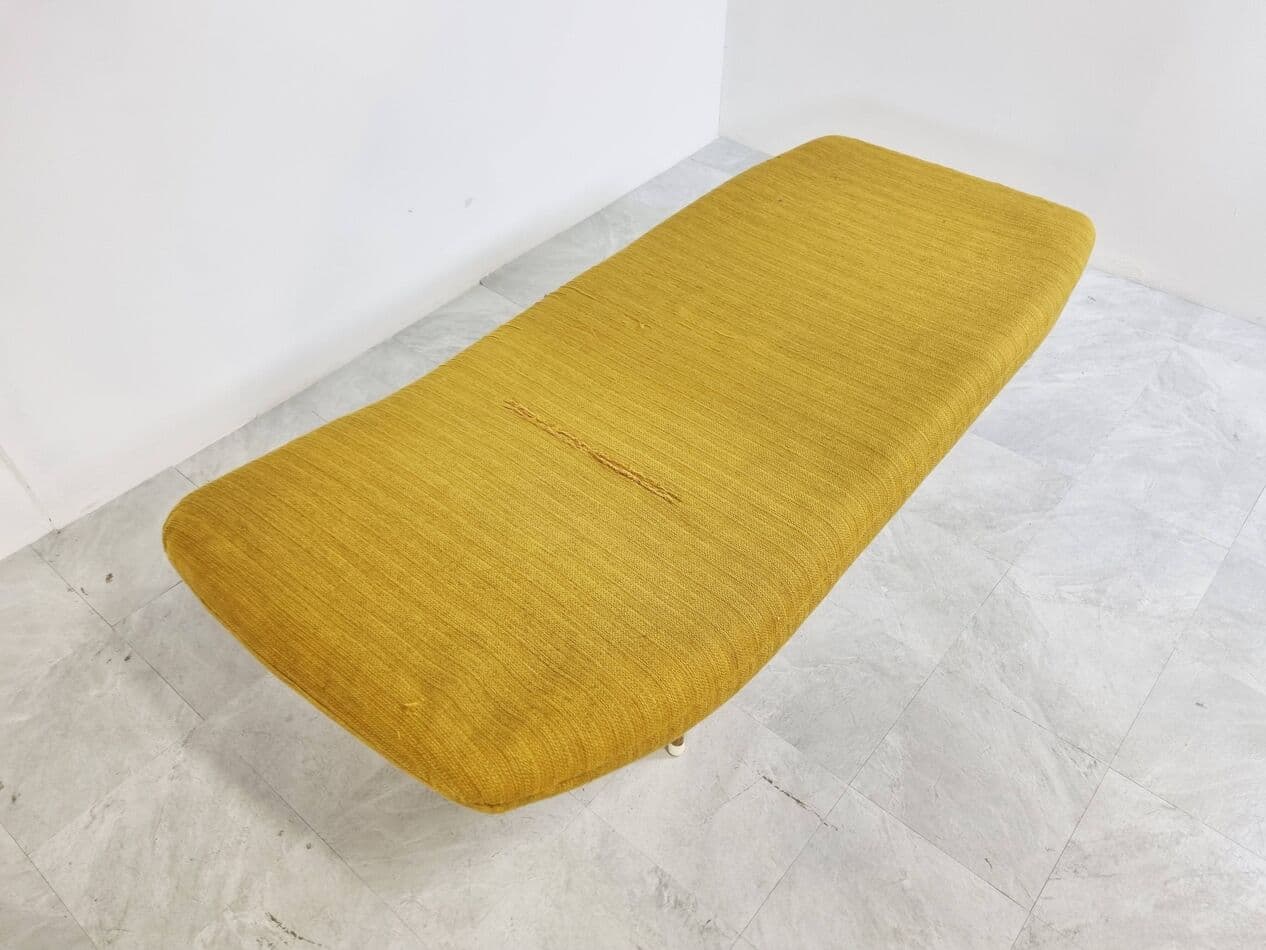 Daybed mid-century, yellow cotton, Netherlands, 1960s. - 273376