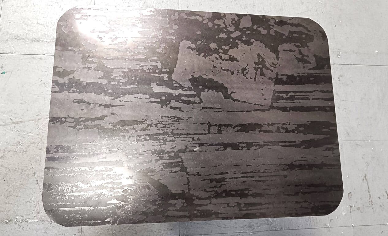 Stolik boczny brutalistyczny, metal srebrny, Niemcy, lata 70. - 273272