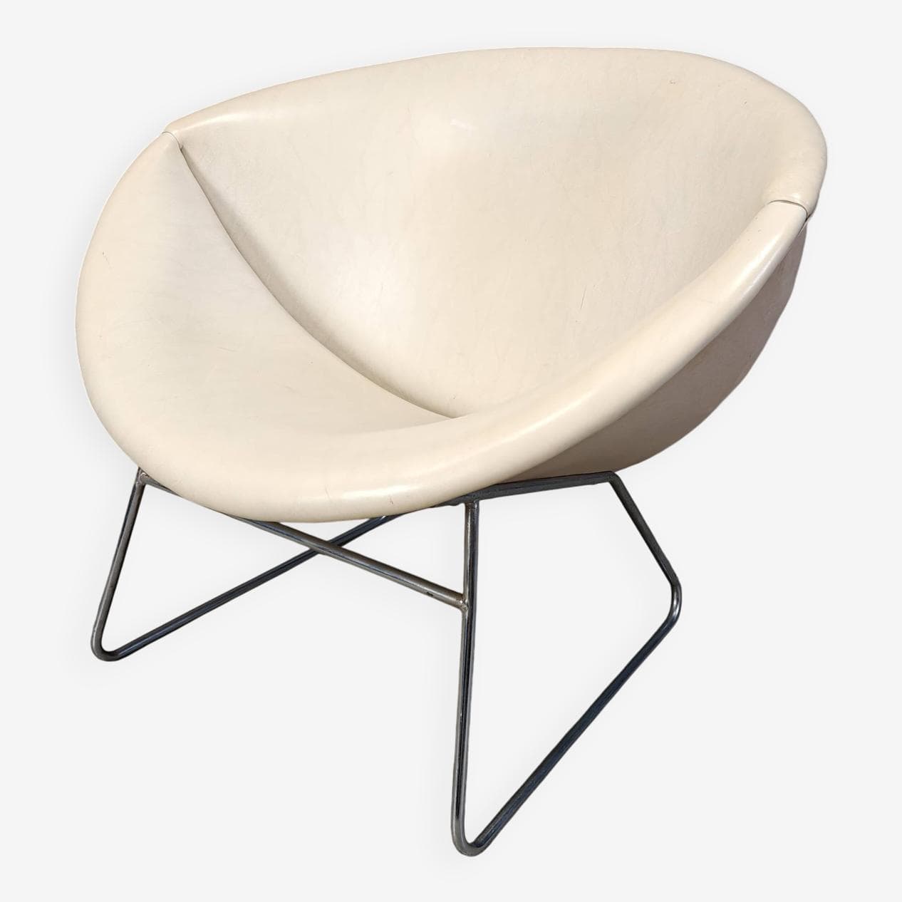 Fotel Cocco, beżowy, proj. R. Wolf, Rohé Noordwolde, Holandia, lata 60. - 273209