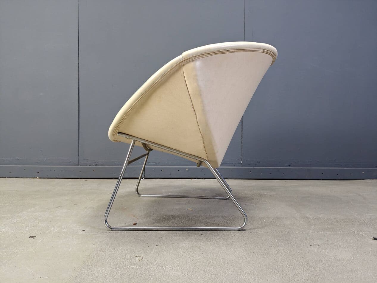 Fotel Cocco, beżowy, proj. R. Wolf, Rohé Noordwolde, Holandia, lata 60. - 273214