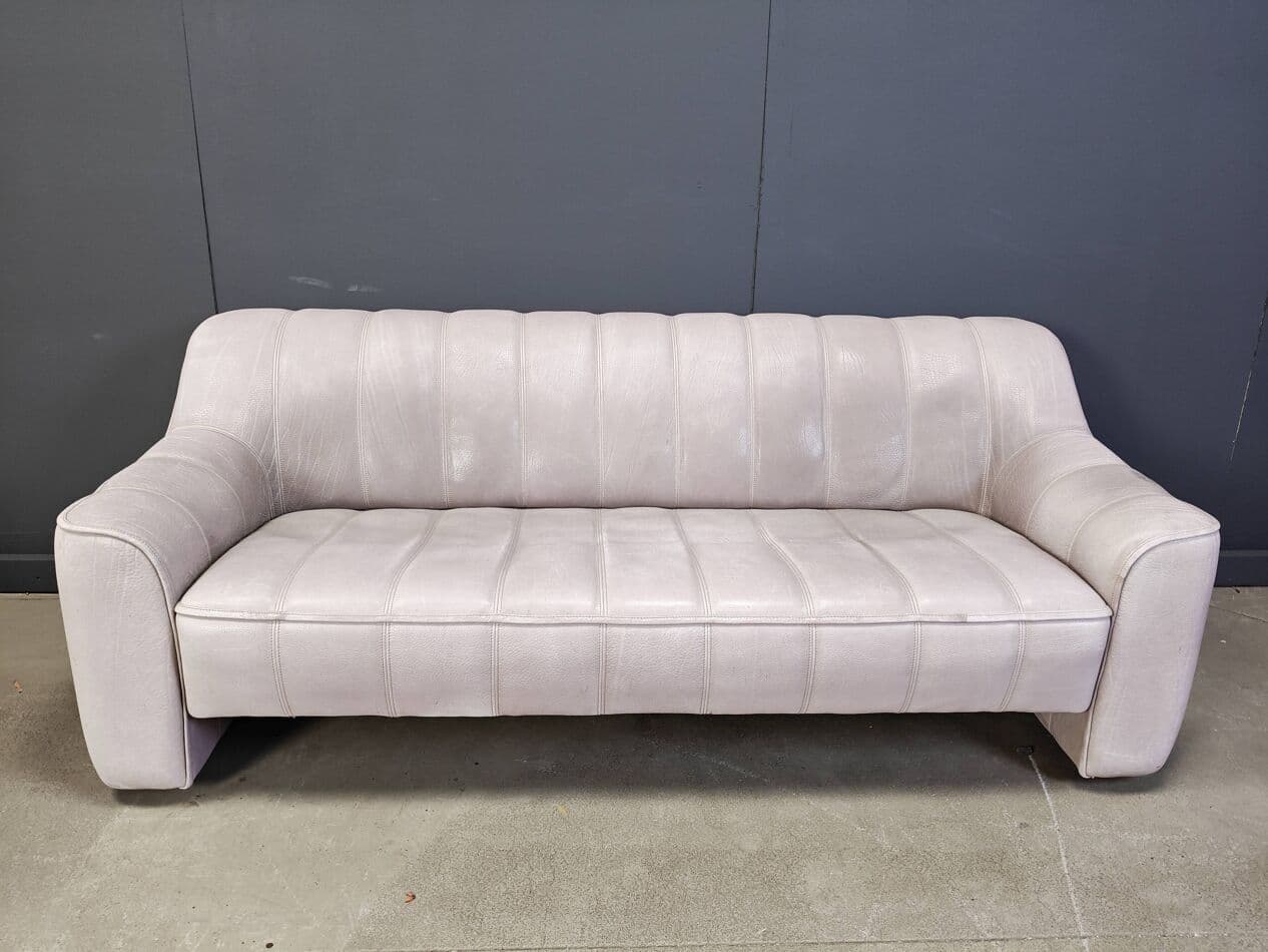 Sofa trzyosobowa DS44, skóra naturalna szara, Szwajcaria, lata 70. - 273189