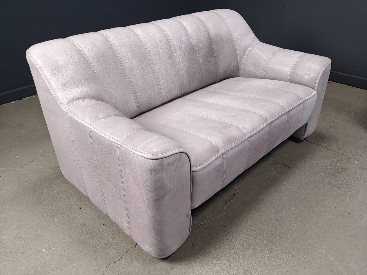 Sofa trzyosobowa DS44, skóra naturalna szara, Szwajcaria, lata 70. - 273200