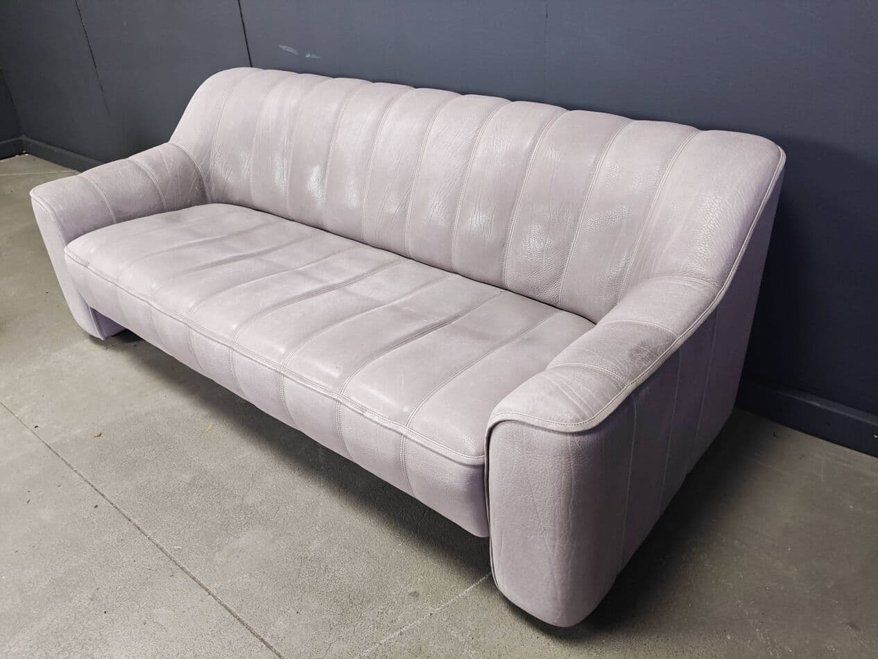 Sofa trzyosobowa DS44, skóra naturalna szara, Szwajcaria, lata 70. - 273201