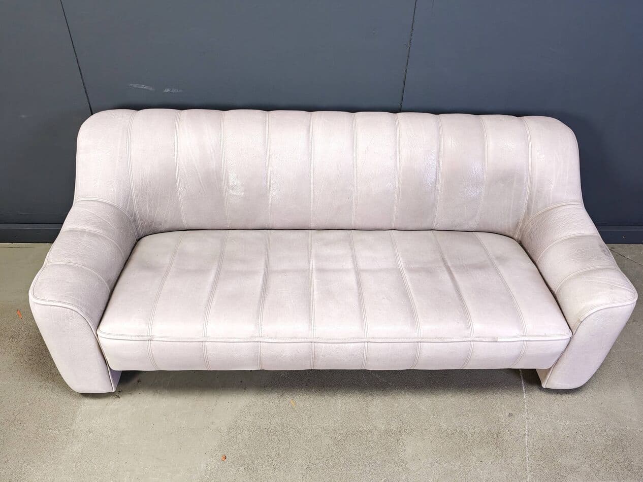 Sofa trzyosobowa DS44, skóra naturalna szara, Szwajcaria, lata 70. - 273190