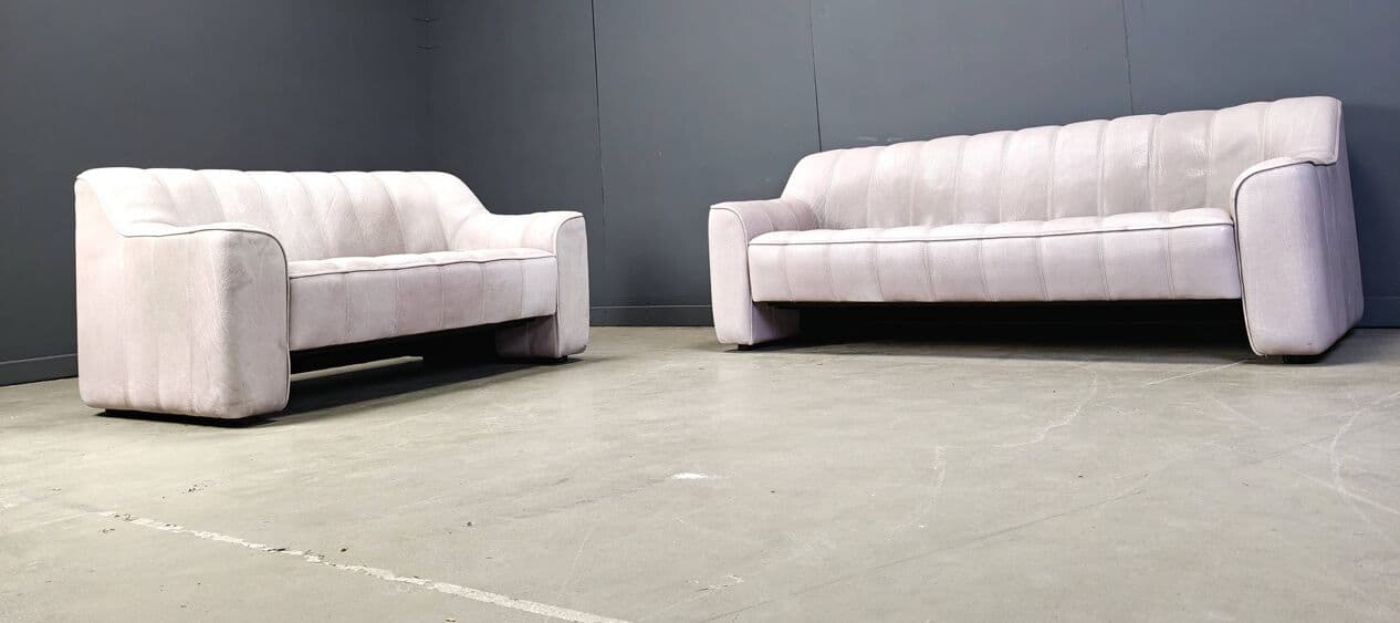 Sofa trzyosobowa DS44, skóra naturalna szara, Szwajcaria, lata 70. - 273191