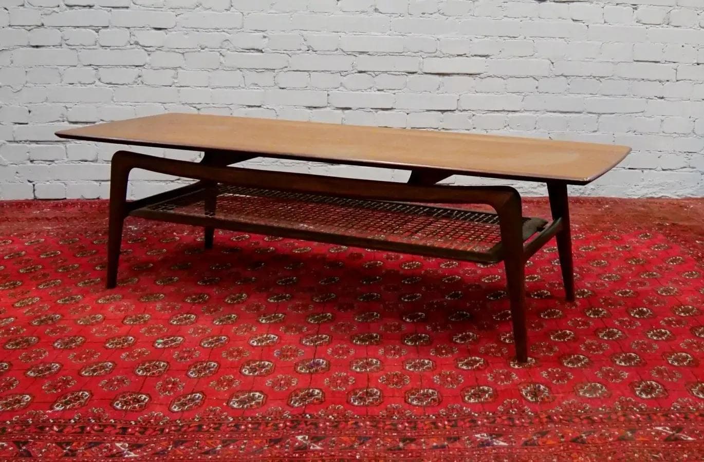 Coffee table, dark brown teak, Denmark, 1960s. - 19147